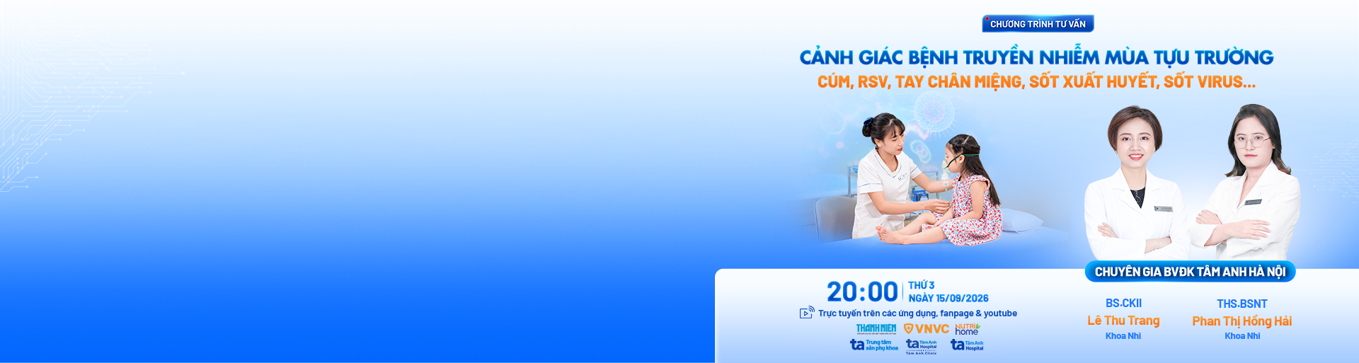 banner cảnh giác bệnh truyền nhiễm mùa tựu trường