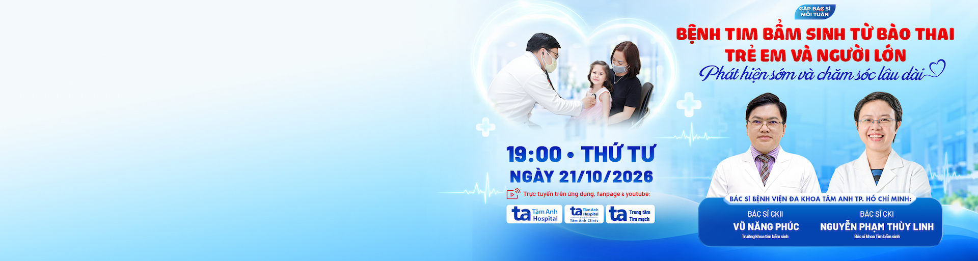 banner bệnh tim bẩm sinh từ bào thai trẻ em và người lớn
