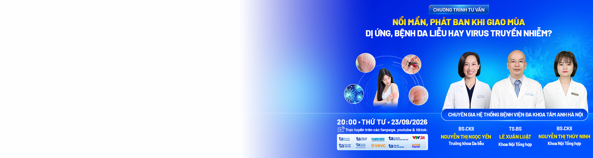 banner nổi mẩn, phát ban khi giao mùa: dị ứng, bệnh da liễu hay virus truyền nhiễm