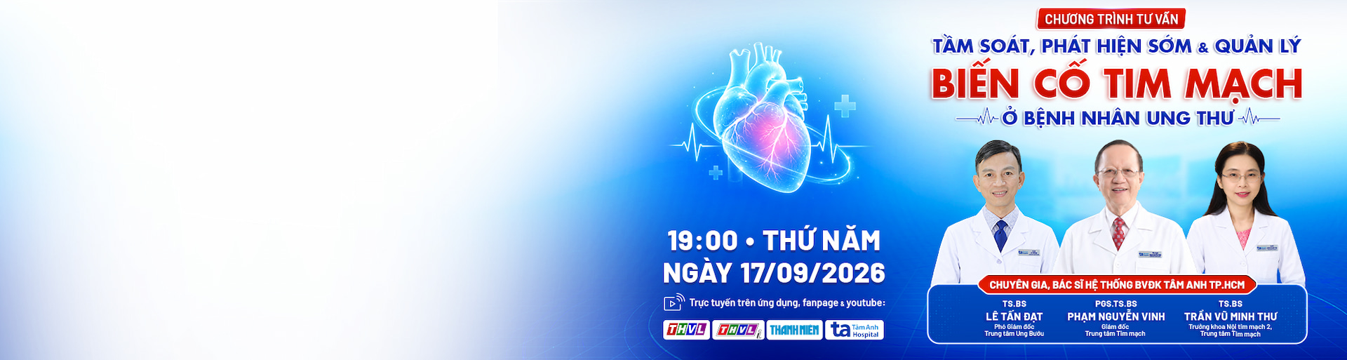 banner tầm soát, phát hiện sớm & quản lý biến cố tim mạch ở bệnh nhân ung thư