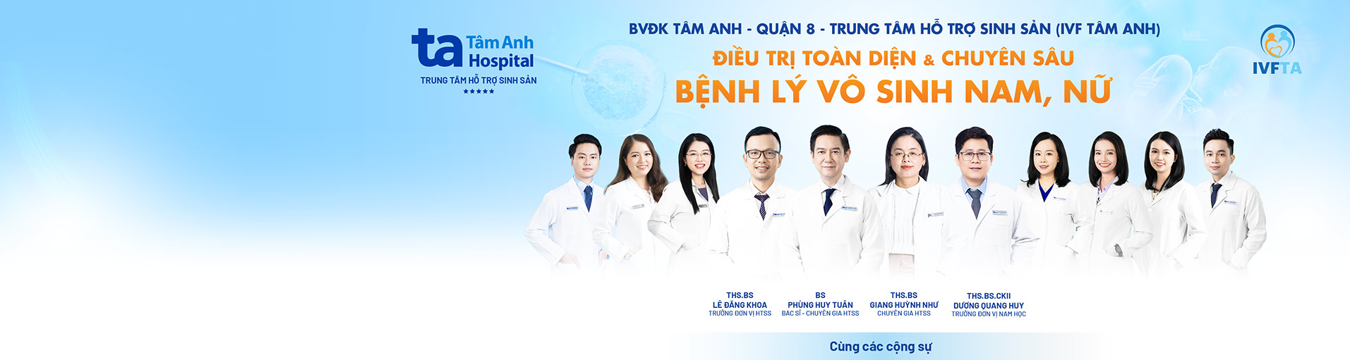Banner đội ngũ chuyên gia IVF Tâm Anh TPHCM update 2025 ck
