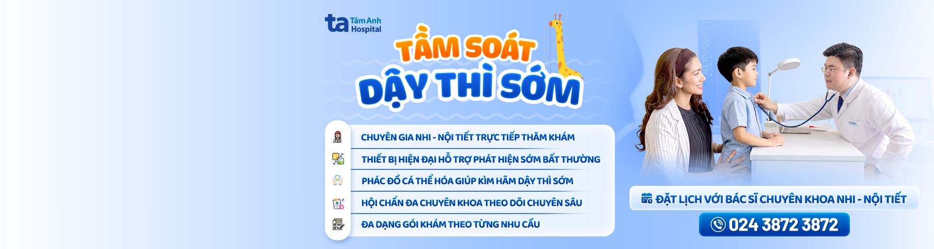 banner gói tầm soát dậy thì sớm ở trẻ