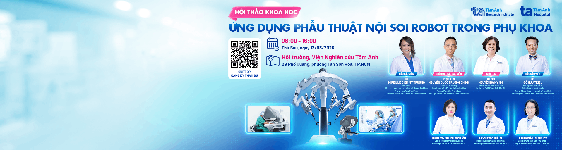 Banner Hội thảo khoa học “Ứng dụng phẫu thuật nội soi robot trong phụ khoa”