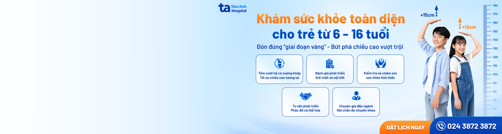 banner khám sức khỏe toàn diện cho trẻ từ 6 đến 16 tuổi