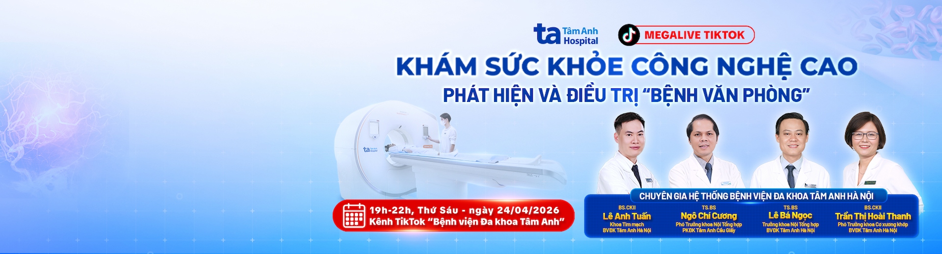 banner megalive tiktok khám sức khỏe công nghệ cao desktop