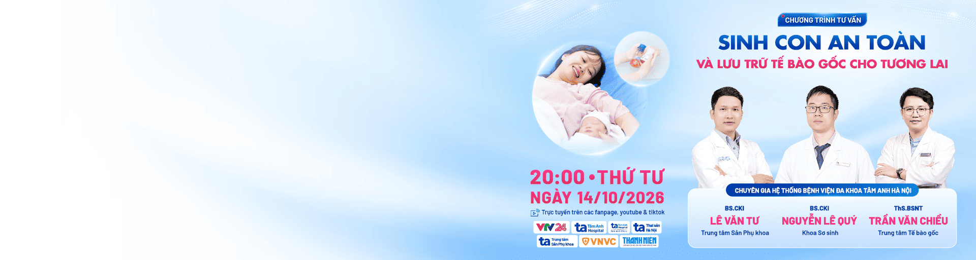 banner sinh con an toàn và lưu trữ tế bào gốc