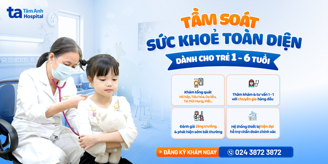 banner tầm soát sức khỏe toàn diện trẻ 1 đến 6 tuổi