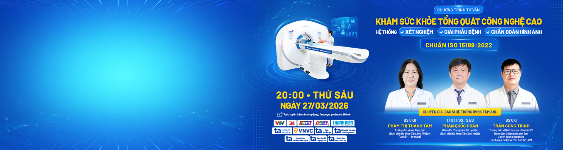 banner chương trình tư vấn khám sức khỏe tổng quát công nghệ cao ngày 27/03/2026