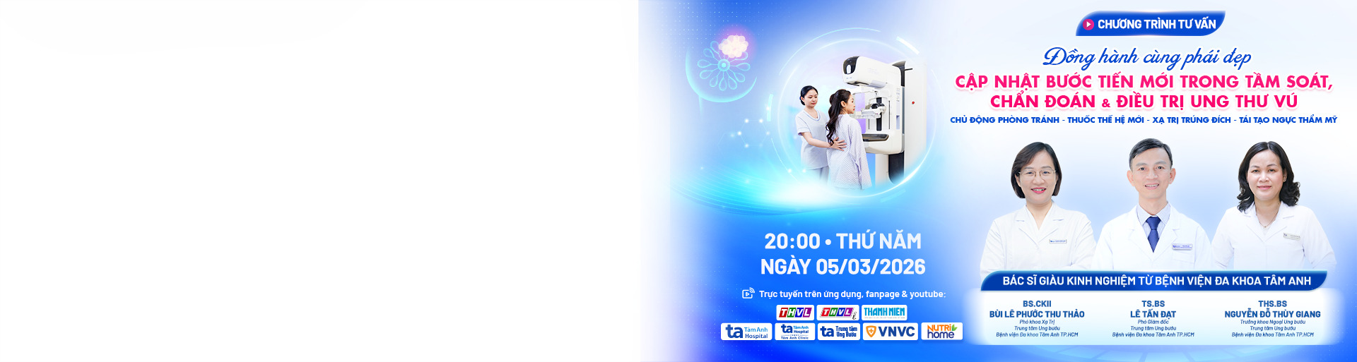đồng hành cùng phái đẹp điều trị ung thư vú pc