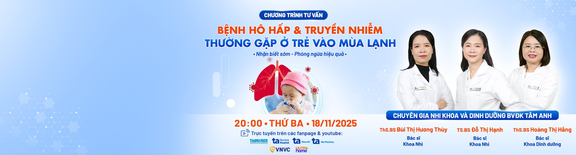 live bệnh hô hấp và truyền nhiễm thường gặp ở trẻ em mùa lạnh bản pc