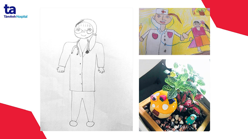 bệnh nhi tặng quà cho bác sĩ