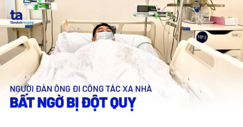 người đàn ông bị đột quỵ khi đi công tác
