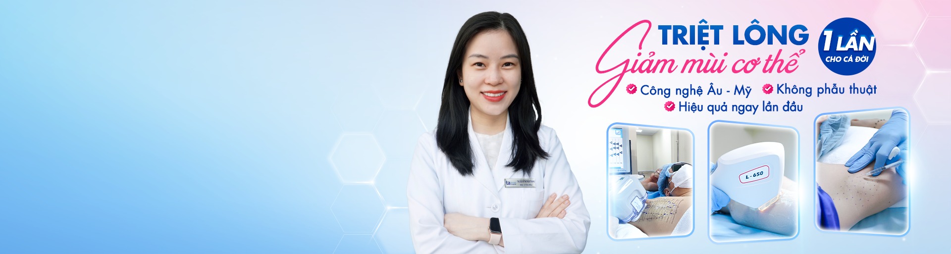 banner giới thiệu dịch vụ triệt lông chuyên khoa da liễu