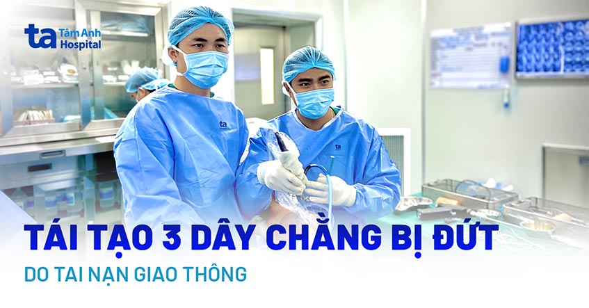 Tái tạo 3 dây chằng đầu gối bị đứt do tai nạn giao thông