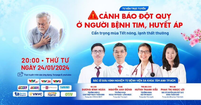 Cảnh báo đột quỵ ở người bệnh tim, huyết áp trong mùa Tết 2024 
