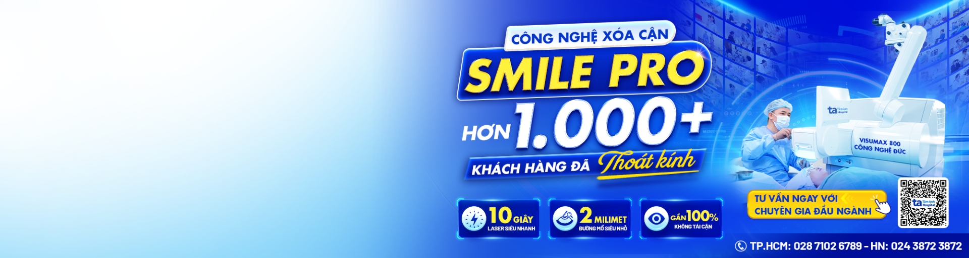 Banner công nghệ xóa cận SMILE PRO