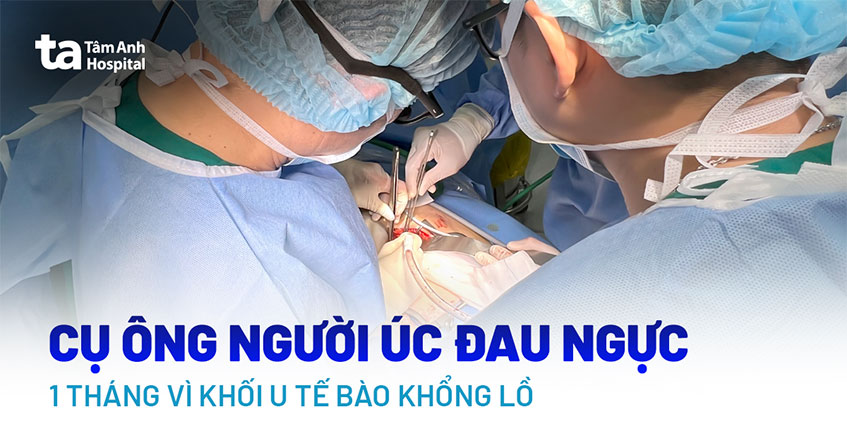 Khối u khổng lồ chèn ép phổi cụ ông người Úc
