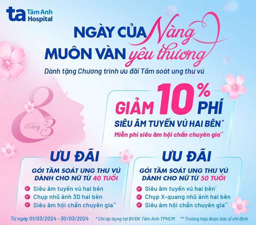 ưu đãi tầm soát ung thư vú Tâm Anh