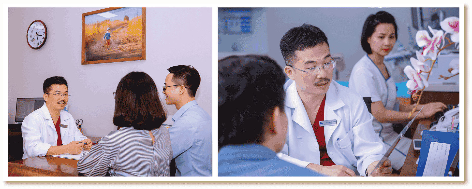 bác sĩ hoàng thăm khám cho bệnh nhân