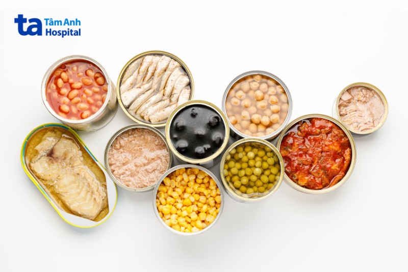 bị gan nhiễm mỡ kiêng ăn gì, đồ ăn đóng hộp