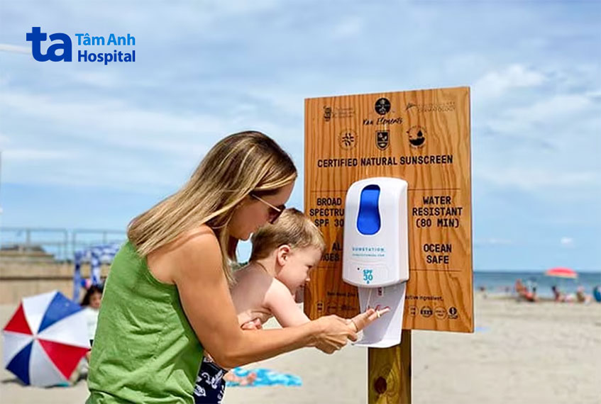 máy phân phối kem chống nắng