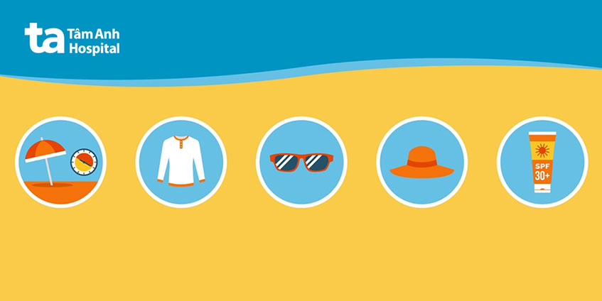 tránh để da tiếp xúc với nắng quá lâu