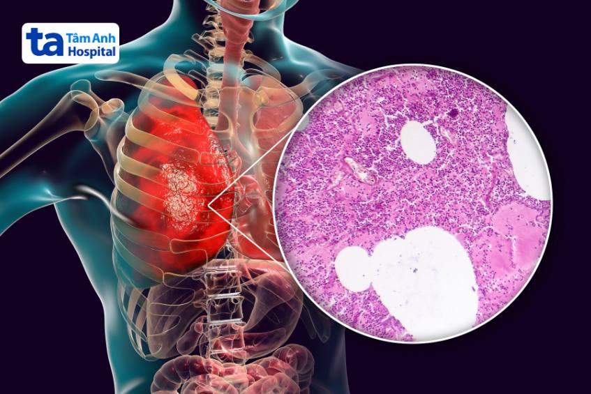 Viêm phổi thùy là tình trạng dịch tiết trong khoang phế nang