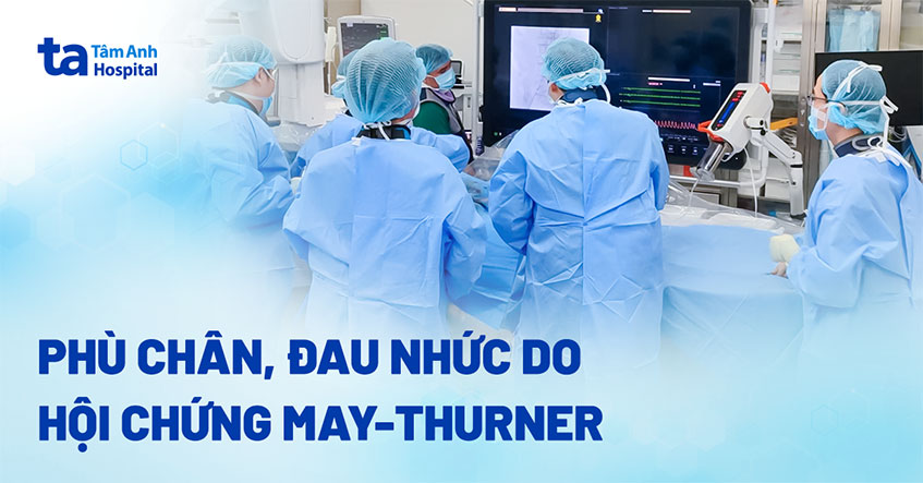 Chân cụ bà sưng phù do mắc hội chứng May-Thurner