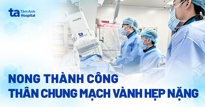 Đau ngực kéo dài do hẹp thân chung mạch vành