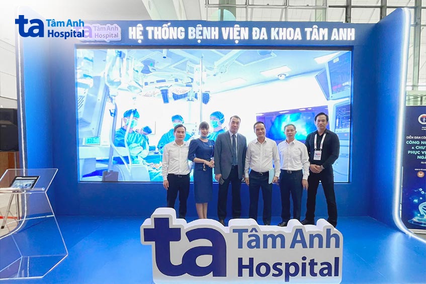 Gian hàng triển lãm của Hệ thống BVĐK Tâm Anh tại sự kiện “Kết nối công nghệ và Đổi mới sáng tạo Việt Nam 2024”