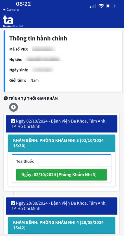 Màn hình sẽ hiển thị thông tin kết quả trả về