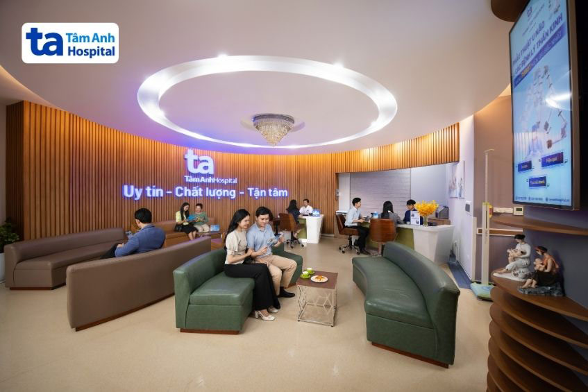 Sảnh chờ khu VIP Trung tâm Hỗ trợ sinh sản, Bệnh viện Đa khoa Tâm Anh TP.HCM