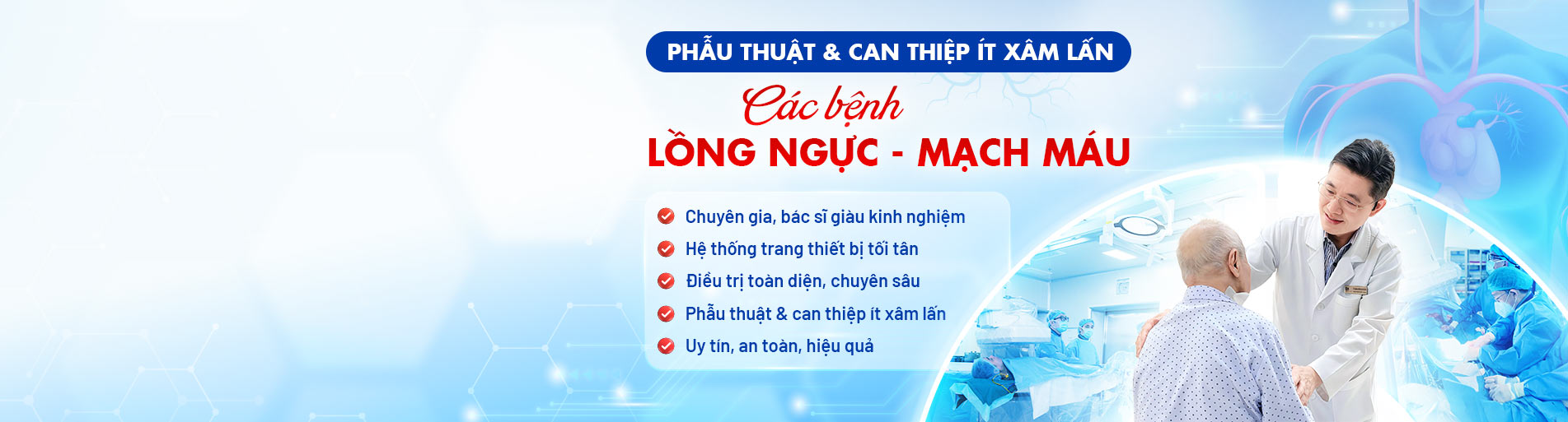 Banner các bệnh lý khoa Ngoại Lồng ngực - Mạch máu ck