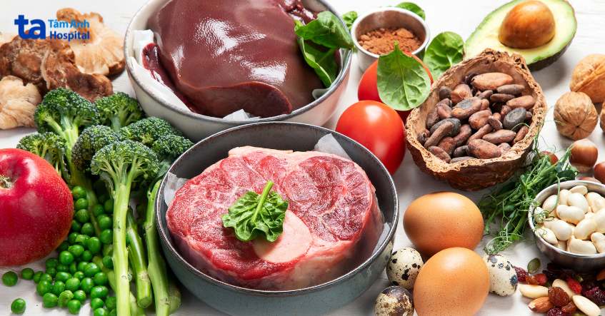 bổ sung các thực phẩm giàu sắt
