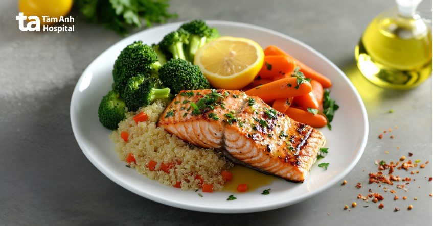 cá hồi chứa nhiều protein