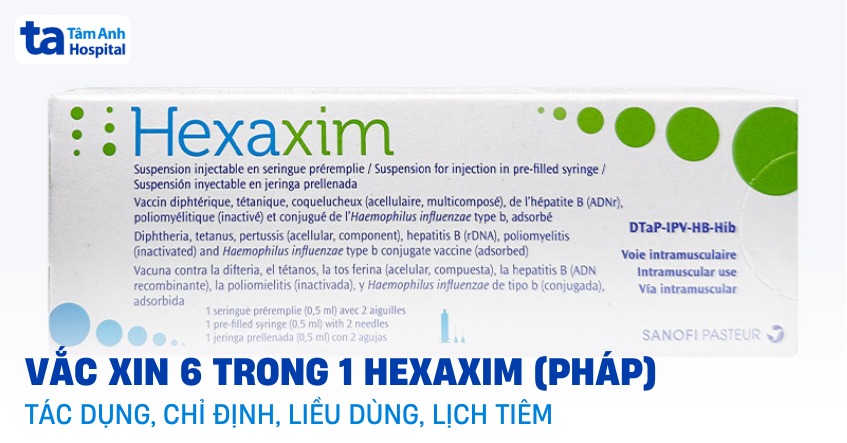 Vắc xin 6 trong 1 Hexaxim (Pháp): Tác dụng, chỉ định, liều dùng và lịch tiêm