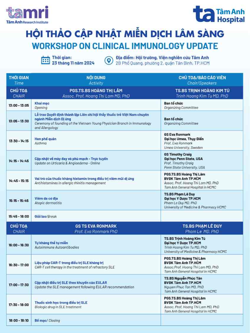 hội thảo cập nhật miễn dịch lâm sàng