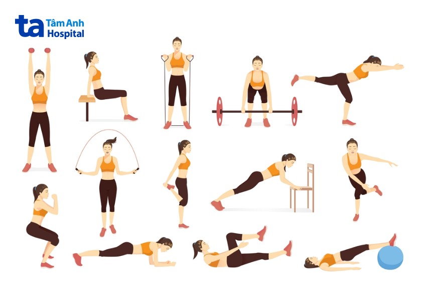 phối hợp nhiều bài tập giảm mỡ bụng