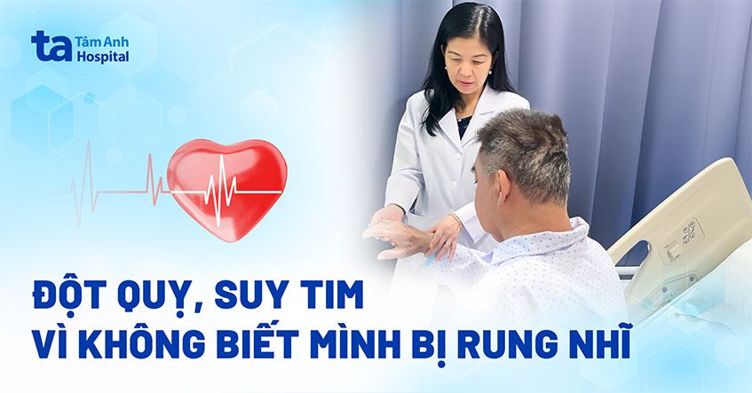 Rung nhĩ mà không biết, người đàn ông đột quỵ, suy tim