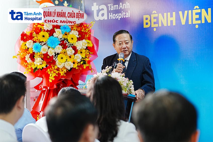 TTƯT.PGS.TS.BS Trần Quang Bính - Giám đốc chuyên môn BVĐK Tâm Anh TP.HCM phát biểu tại lễ khai trương