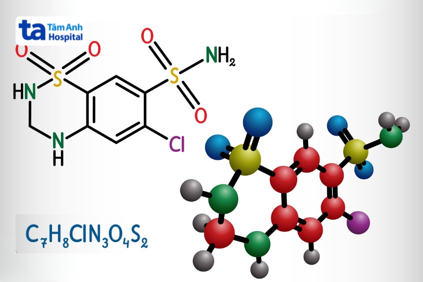 công thức hóa học của hydroclorothiazid