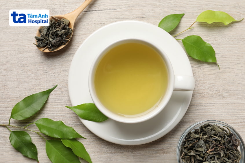 gan nhiễm mỡ nên uống nước gì, trà xanh