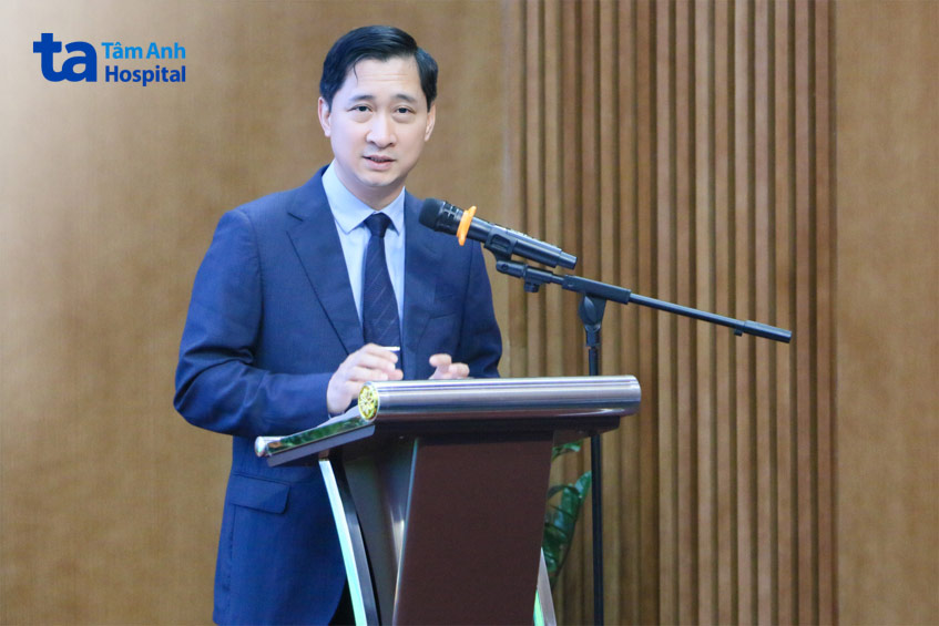 Ông Ngô Chí Dũng Tổng Giám đốc Hệ thống Bệnh viện Tâm Anh phát biểu tại sự kiện