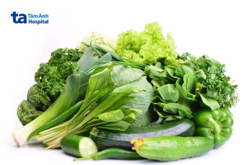 thực đơn cho người bệnh gout bao gồm rau xanh