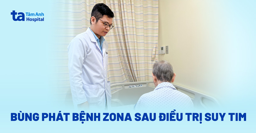Cụ bà bị zona thần kinh sau điều trị suy tim
