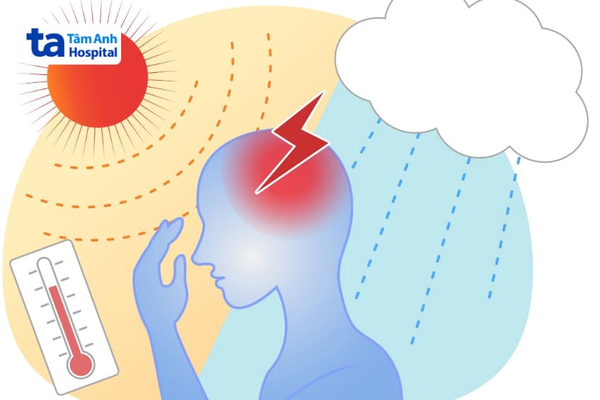 thay đổi thời tiết khiếp áp suất khí quyển giảm gây đau đầu