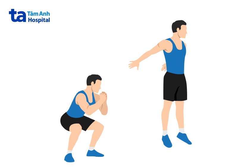 bài jump squat đốt calo hiệu quả