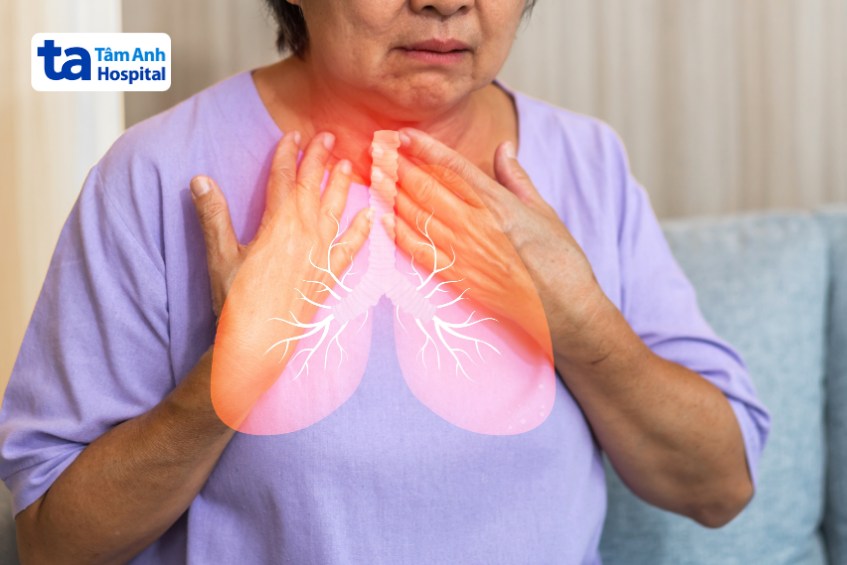 hen phế quản và viêm phế quản đều có thể gây viêm, làm hẹp đường thở