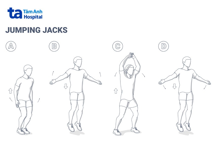 jumping jack khởi động trước buổi tập
