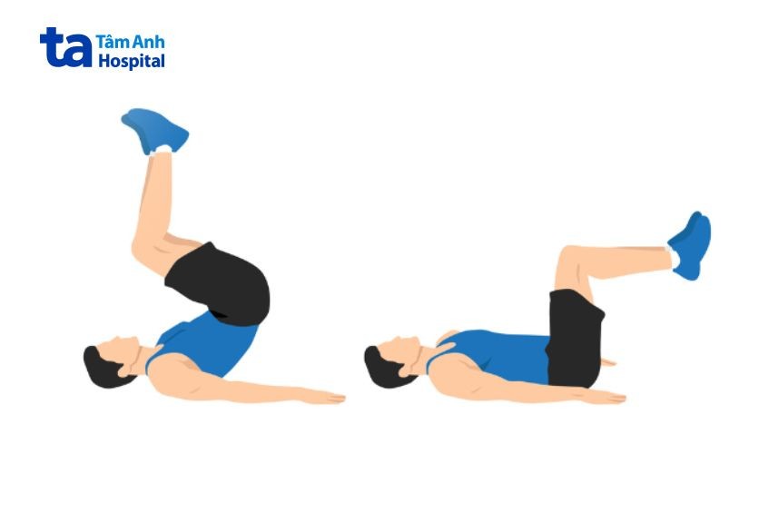 reverse crunch tác động vào phần bụng
